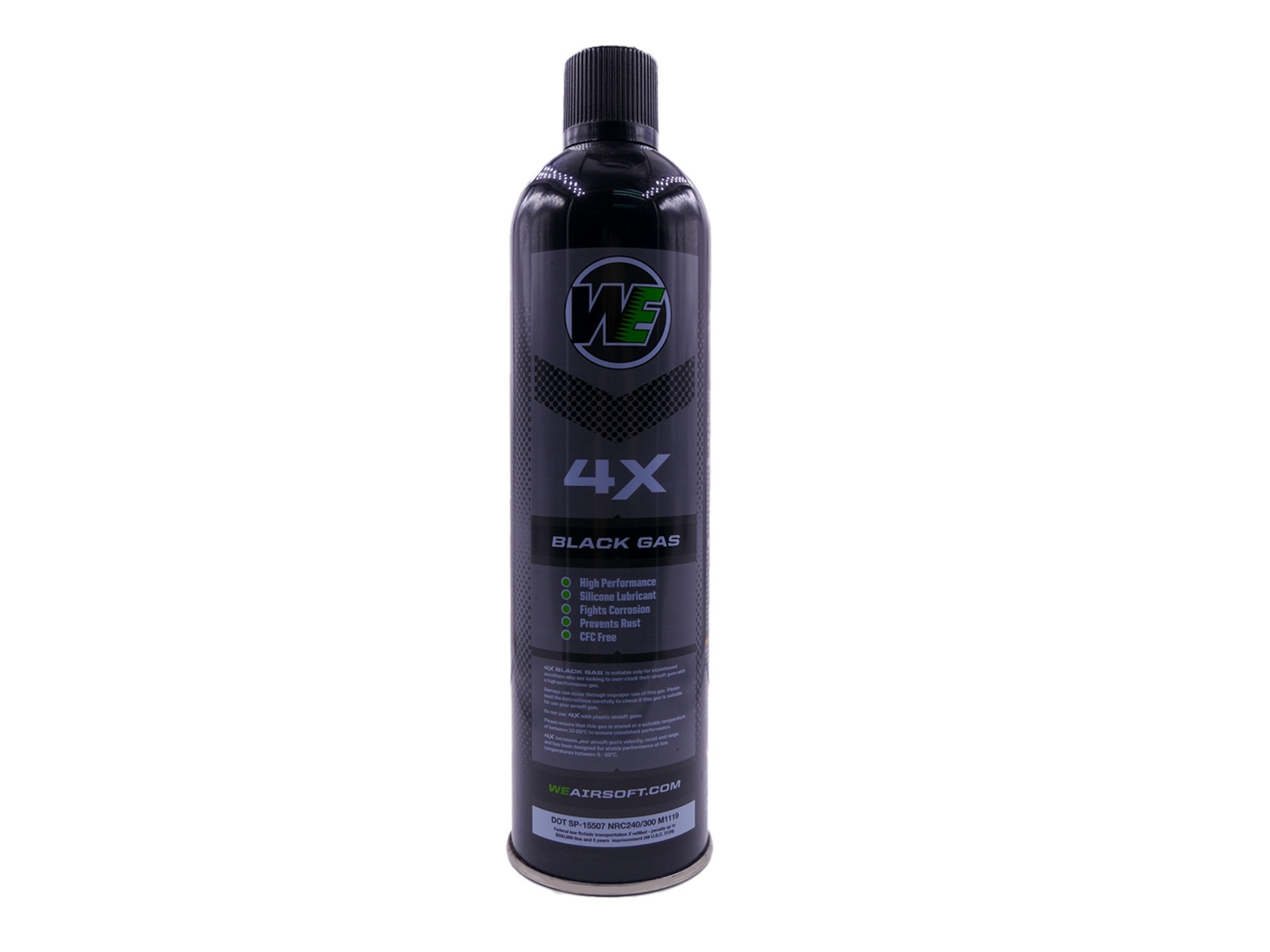 WE Airsoft Premium "4X" High Performance Black Gas